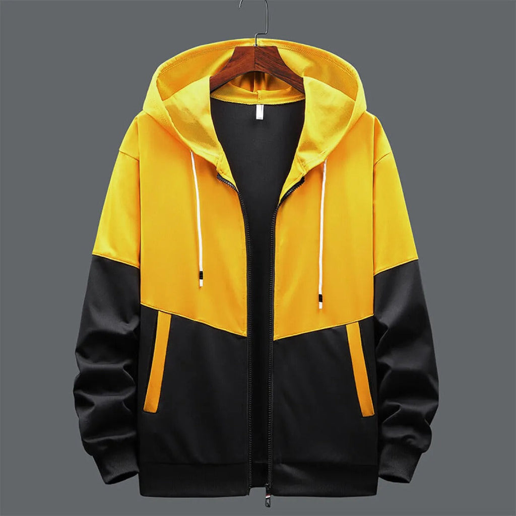 Zweifarbiges Herren-Kapuzensweatshirt mit Frontreißverschluss - Nexo