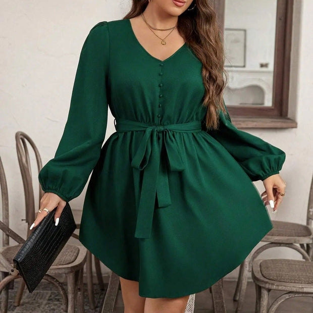 Robe courte avec nœud à la taille - Narella