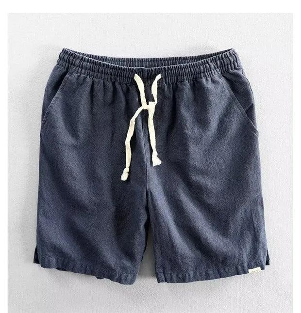 Short à cordon de serrage en lin, coupe ample, pour hommes - Tobias