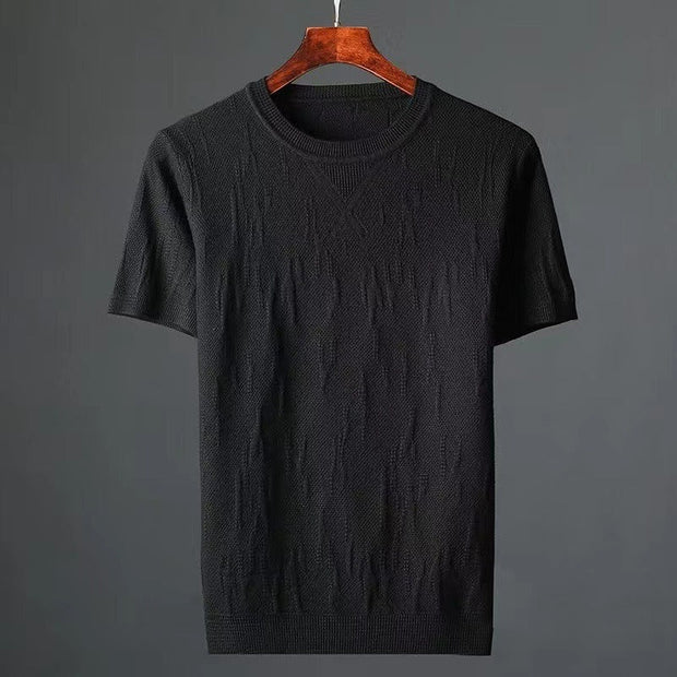 T-shirt ajusté en maille fine pour hommes - Einar