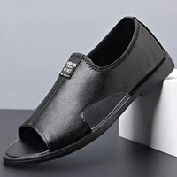 Sandales en cuir synthétique pour hommes, design fermé et respirant - Jacinto