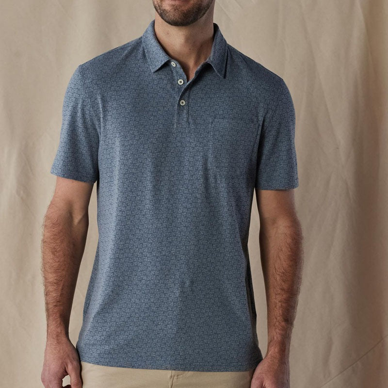 Herren-Poloshirt aus leichtem Stoff mit geometrischem Mikrodruck - Bruno