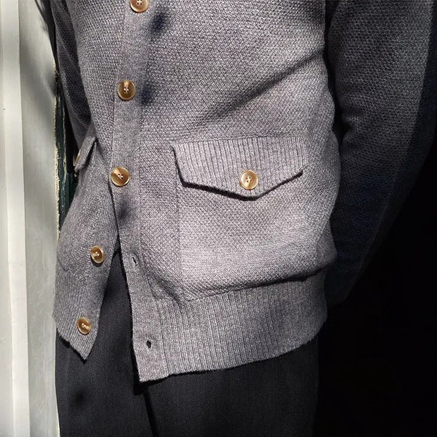 Cardigan à col roulé en maille épaisse - Moose