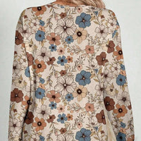 Lässige Langarm-Bluse mit Blumendruck - Lorine