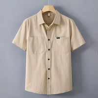 Chemise homme à manches courtes en coton de style utilitaire - Bruno