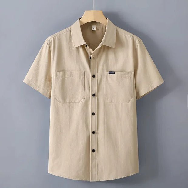 Chemise homme à manches courtes en coton de style utilitaire - Bruno