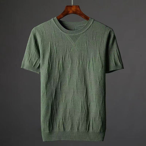 T-shirt ajusté en maille fine pour hommes - Einar