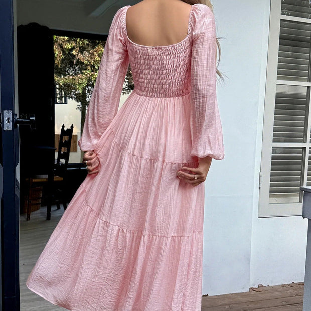 Robe longue à encolure carrée - Liora