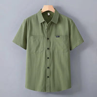 Chemise homme à manches courtes en coton de style utilitaire - Bruno