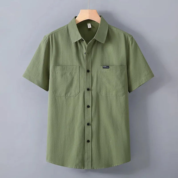 Chemise homme à manches courtes en coton de style utilitaire - Bruno
