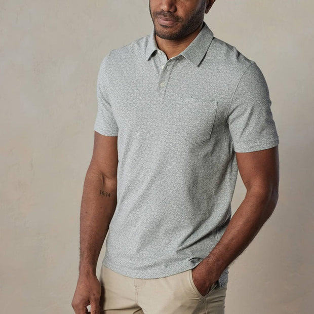 Herren-Poloshirt aus leichtem Stoff mit geometrischem Mikrodruck - Bruno
