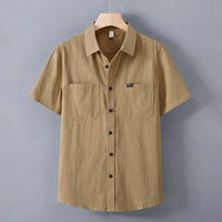 Chemise homme à manches courtes en coton de style utilitaire - Bruno