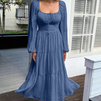 Robe longue à encolure carrée - Liora