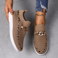 Sportliche Damen-Turnschuhe aus atmungsaktivem Stoff mit Zierkette - Mariela