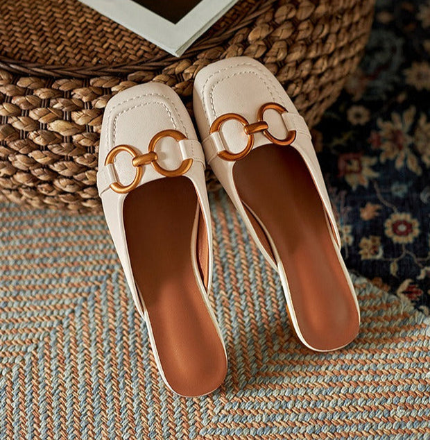 Mule pour femmes Mule synthétique pour femmes Mule métallique avec embellissement Style élégant - Thalia