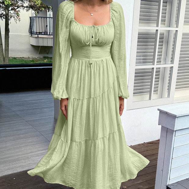 Robe longue à encolure carrée - Liora