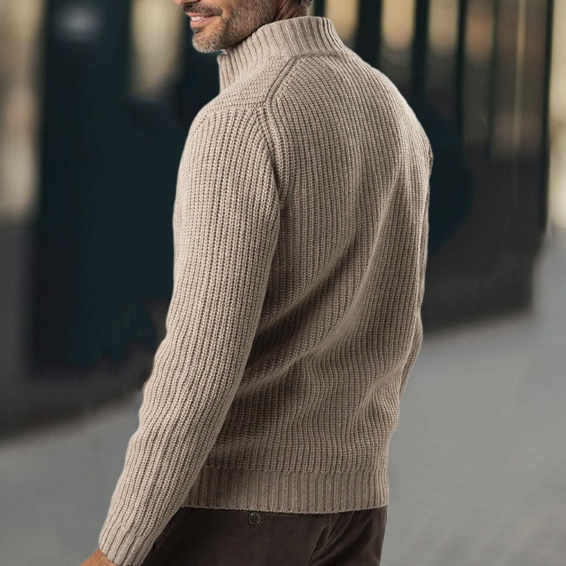 Herrenstrickjacke mit Reißverschluss und Rollkragenpullover - Benoît