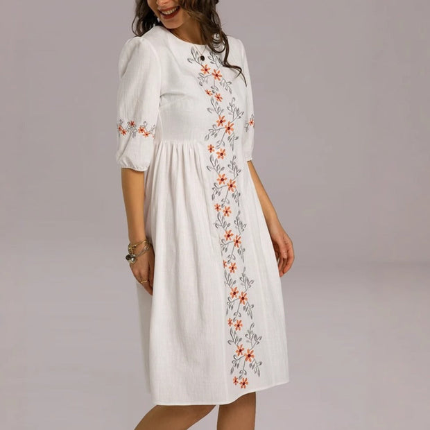 Robe en coton à manches trois-quarts - Carmona