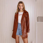 Damen Crossover-Jacke in Lederoptik - Avelyne