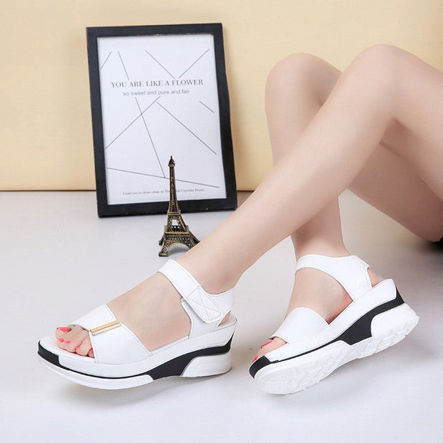 Sandales minimales à plateforme pour femmes avec velcro - Eliane