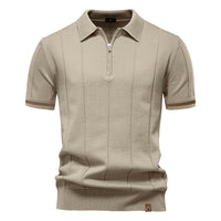 Polo classique à manches courtes en maille zippée pour hommes - Baptiste