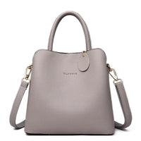 Sac à bandoulière en cuir synthétique texturé pour femme, style structuré - Fabienne