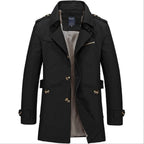 Langer wasserdichter Herren-Trenchcoat mit Doppelknöpfen - Miles
