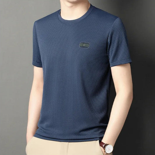 T-shirt technique à col ras du cou en tricot pour hommes - Henry
