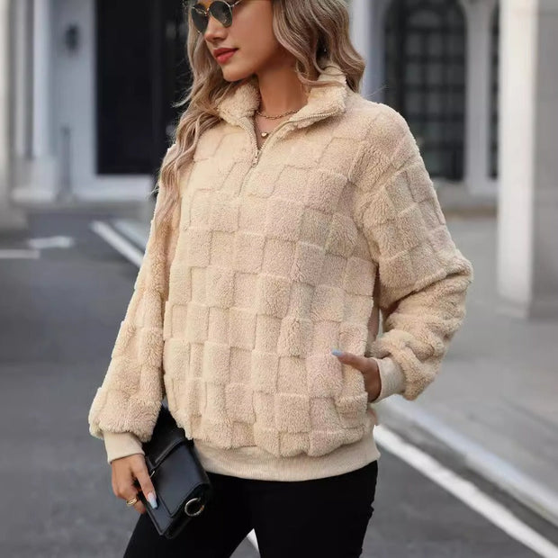 Fleece-Rollkragenpullover mit Reißverschluss - Noémie