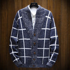 Karierte Strickjacke mit Revers - Adrien