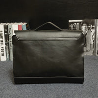Porte-documents pour homme en cuir synthétique avec boucles de style vintage - Adrien