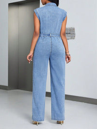 Combinaison en jean sans manches avec ceinture - Pilar