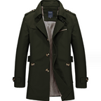 Langer wasserdichter Herren-Trenchcoat mit Doppelknöpfen - Miles