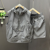 Ensemble de gilets sans manches pour hommes, style utilitaire léger, avec capuche - Pedro