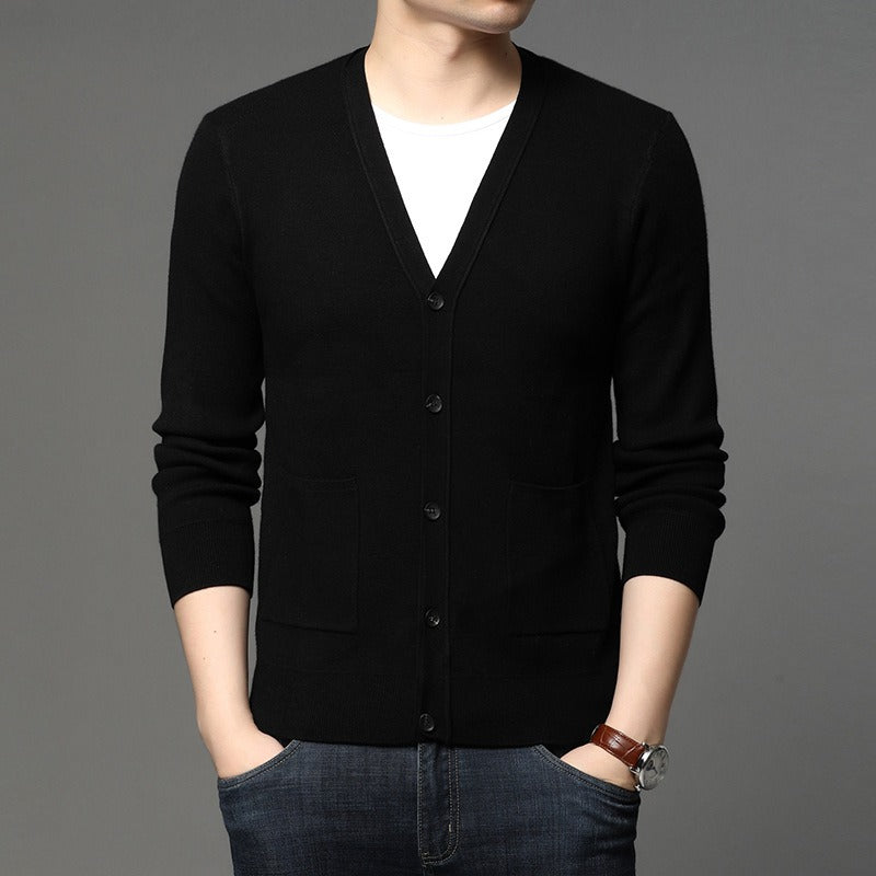 Herren Feinstrickjacke slim fit basic style - Theo