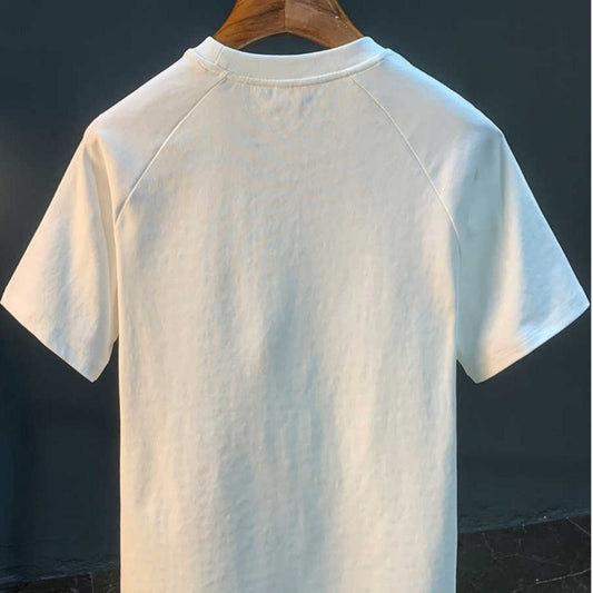 T-shirt homme en coton avec surpiqûres décoratives, style décontracté - David