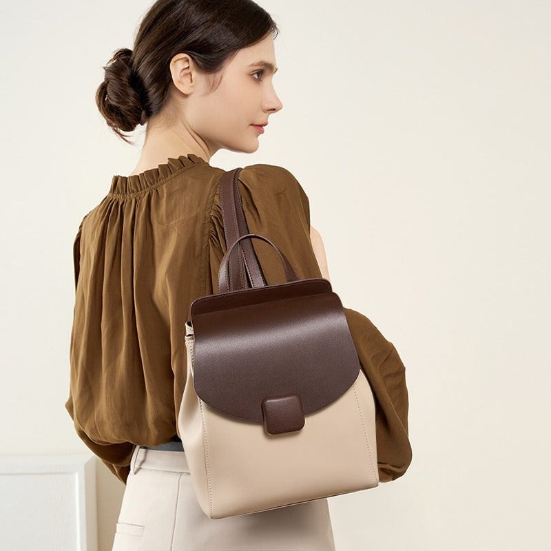 Sac à dos femme en cuir synthétique design minimaliste élégant - Nadège
