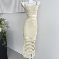 Robe midi ajustée en maille ajourée - Danira