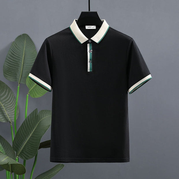 Polo homme en coton contrasté style classique - Luis
