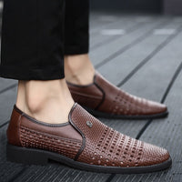 Chaussures habillées respirantes en cuir tressé pour hommes - Damian