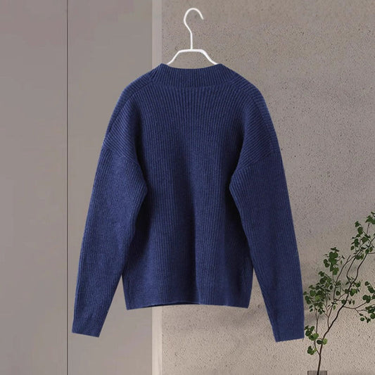Damen Strickjacke mit Struktur und goldenen Knöpfen, raffinierter Stil - Ysaline