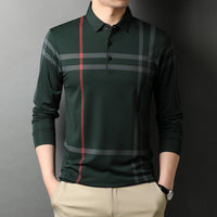 Polo technique en maille à manches longues et à carreaux pour homme - Gaël