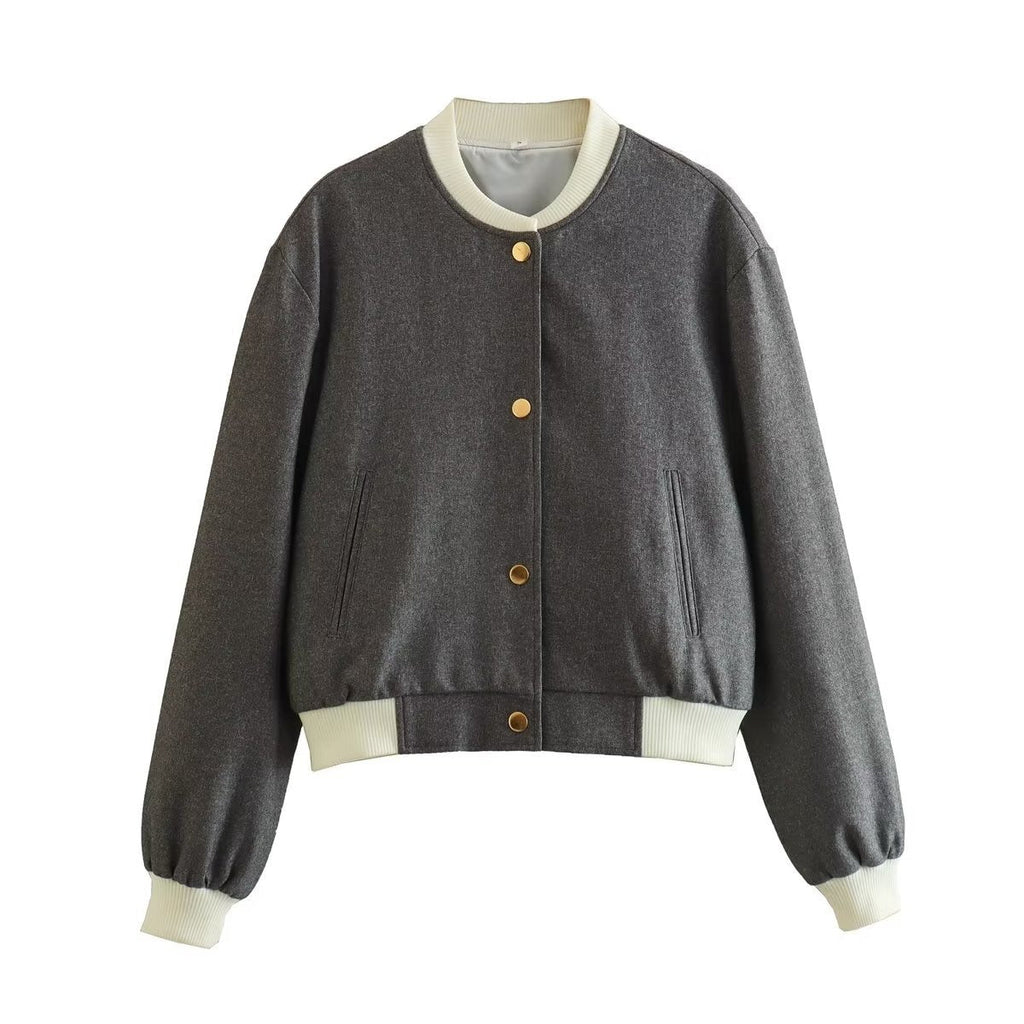 Kurze Damenjacke im lässigen Design mit Metallknöpfen - Liora