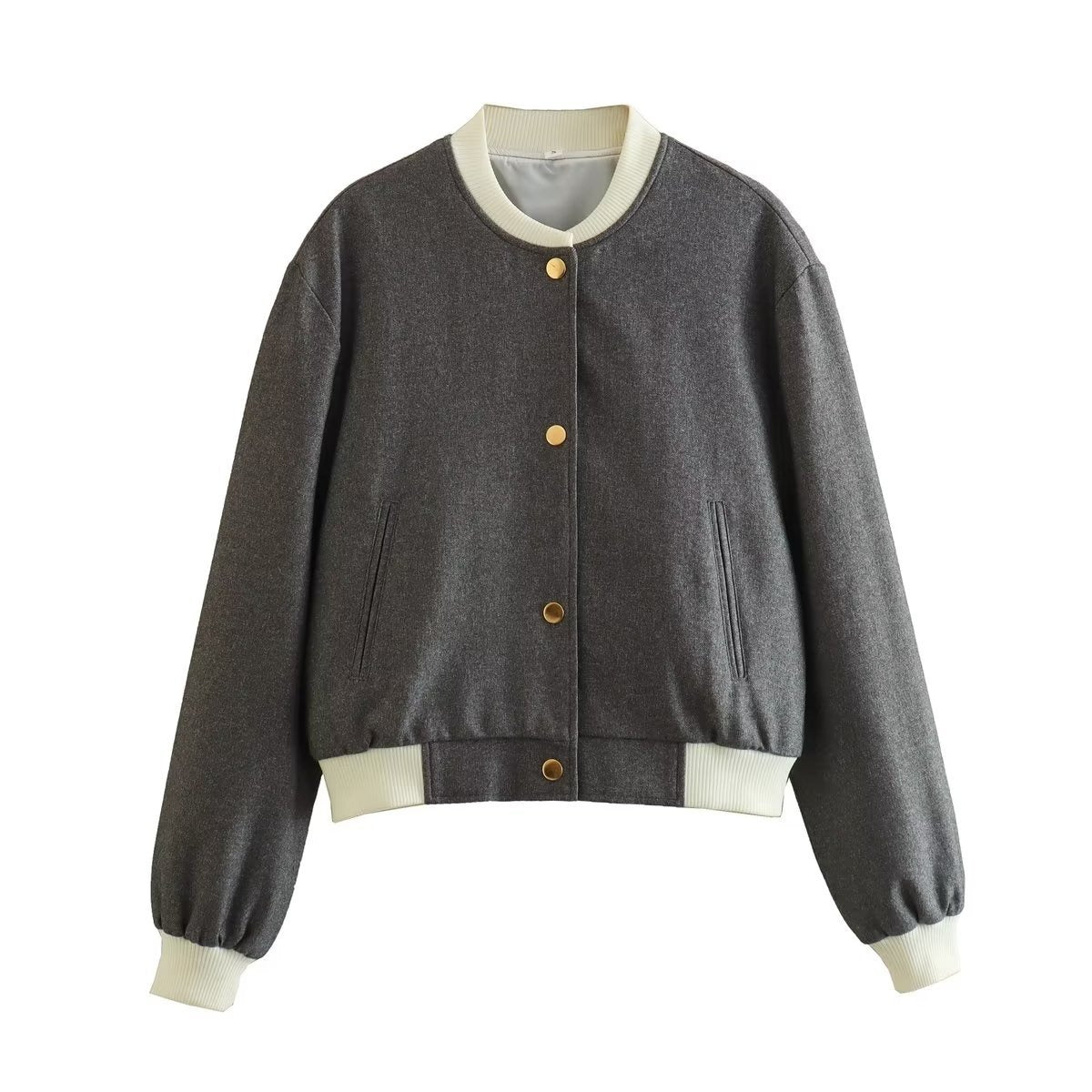 Kurze Damenjacke im lässigen Design mit Metallknöpfen - Liora
