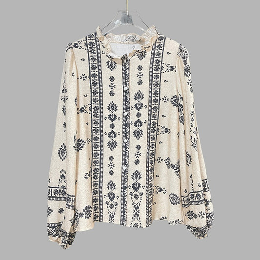 Chemisier femme en coton brodé style bohème - Solène