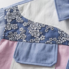 Patchwork-Jacke aus Baumwolle mit Blumendruck für Herren - Elric