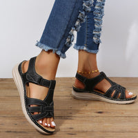 Sandales plates orthopédiques en cuir synthétique pour femmes - Celina