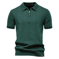 Polo classique à manches courtes en maille zippée pour hommes - Baptiste
