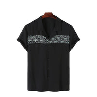 Chemise décontractée à manches courtes pour hommes avec broderie géométrique - Sven