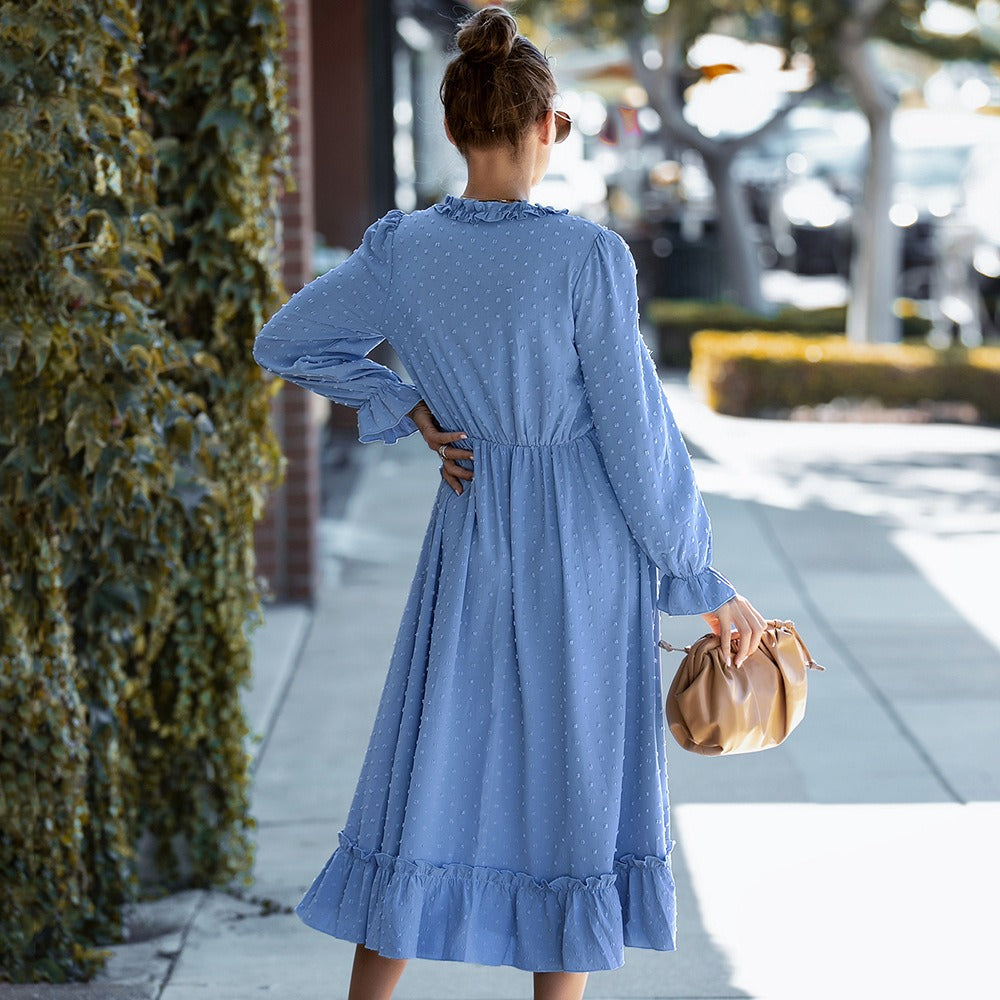 Damen Midikleid mit romantischer Plumeti-Struktur - Aitana